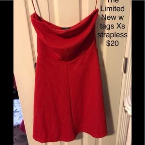 The Limited Red Dress XS strapless gown NEW